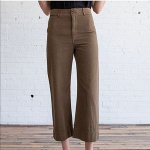 APIECE APART Merida Wide Leg Crop Pants Brown SZ 6